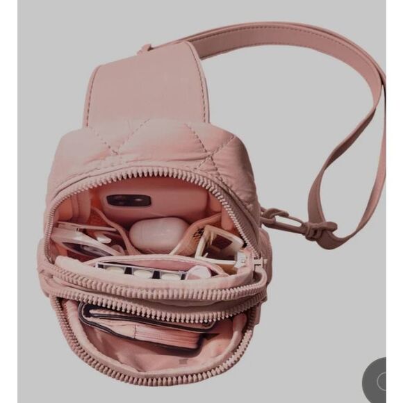 Popsy Quilted Pink Crossbody Bag - Picture 3 of 6